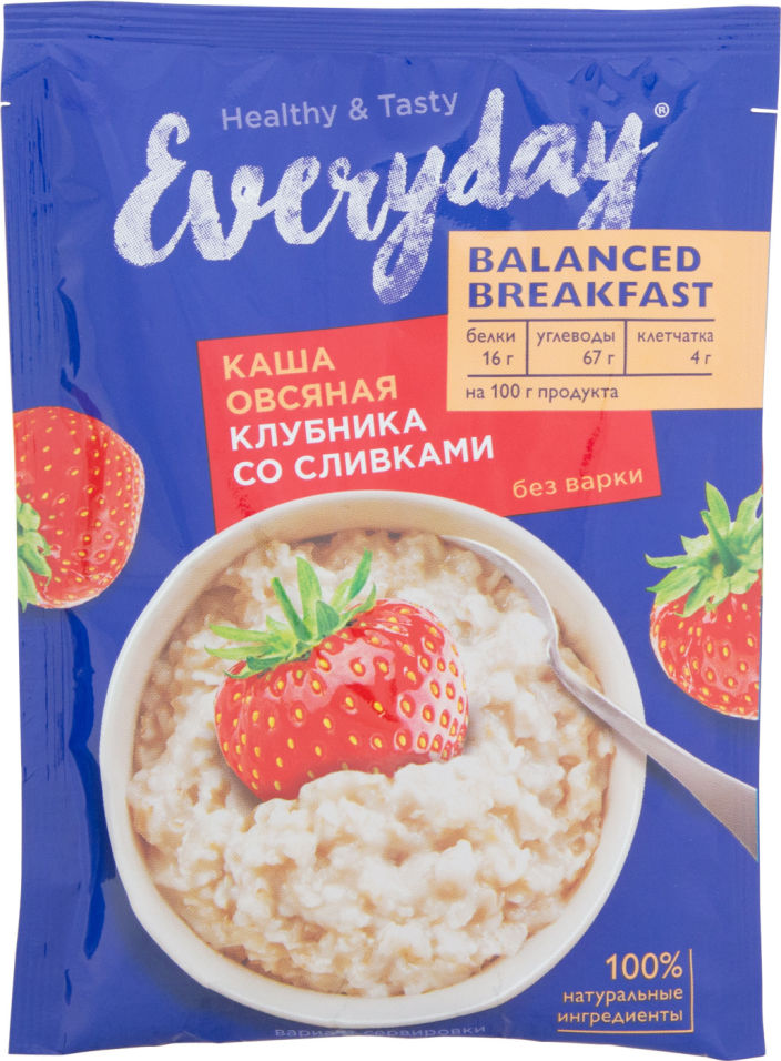 Каша Everyday Клубника со сливками 40г