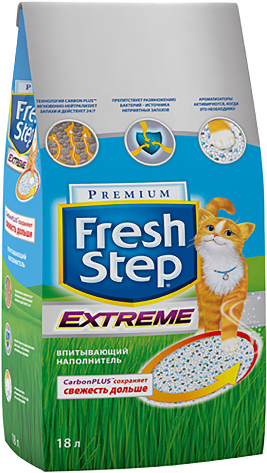 Наполнитель для кошачьего туалета Fresh Step Extreme впитывающий 18л