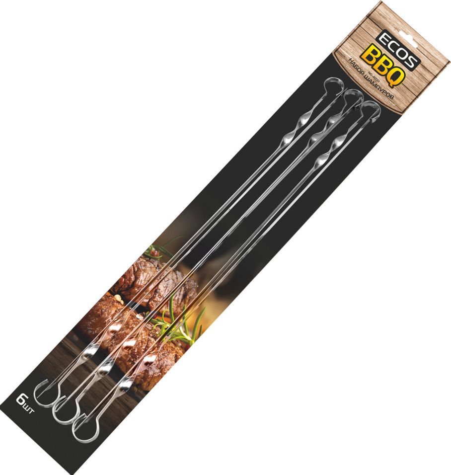 Набор шампуров Ecos ND-400D 6шт 60*1.2*1.5см