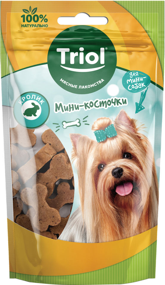 Лакомство для собак Triol Мини-косточки из Кролика 50г Лакомство для собак Triol Мини-косточки из Кролика 50г