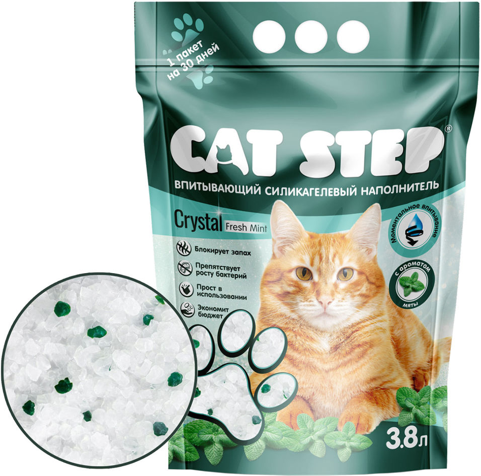 Наполнитель для кошачьего туалета Cat Step Fresh Mint 3.8л Наполнитель для кошачьего туалета Cat Step Fresh Mint 3.8л