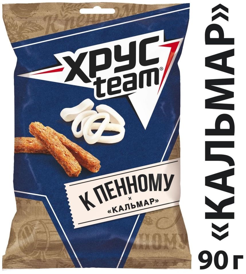Сухарики Хрусteam К Пенному Кальмар 90г