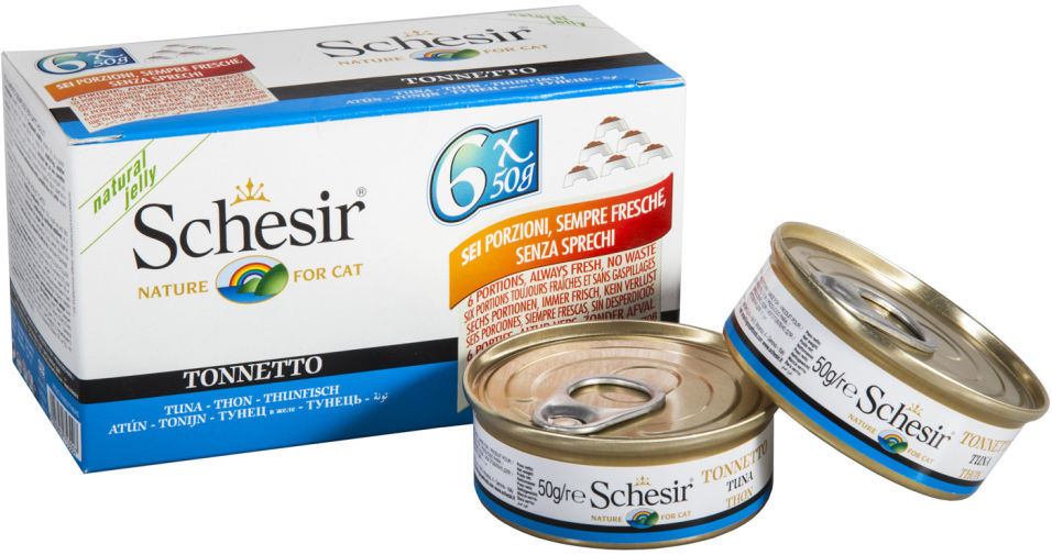 Корм для кошек Schesir Тунец 6шт*50г Корм для кошек Schesir Тунец 6шт*50г