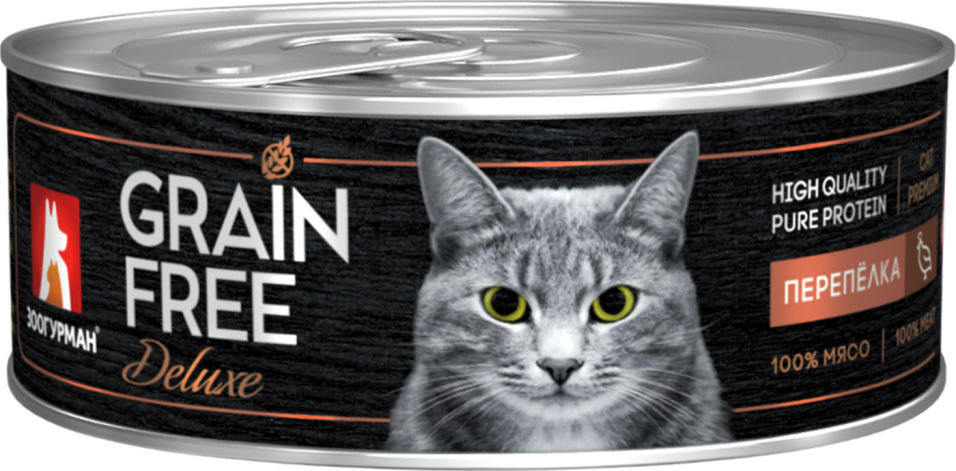 Корм для кошек Зоогурман Grain Free Deluxe со вкусом перепелки 100г Корм для кошек Зоогурман Grain Free Deluxe со вкусом перепелки 100г