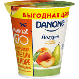 Йогурт Danone Персик-груша 2.8% 260г Йогурт Danone Персик-груша 2.8% 260г