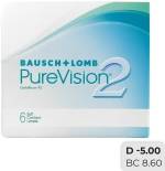 Контактные линзы Pure Vision 2 Ежемесячные -5.00/14.0/8.6 6шт Контактные линзы Pure Vision 2 Ежемесячные -5.00/14.0/8.6 6шт