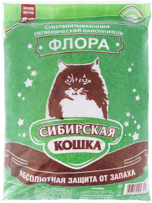 Наполнитель для кошачьего туалета Сибирская кошка Флора древесный 20л