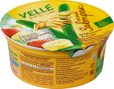 Продукт овсяный Velle Завтрак Клубника-Банан 175г