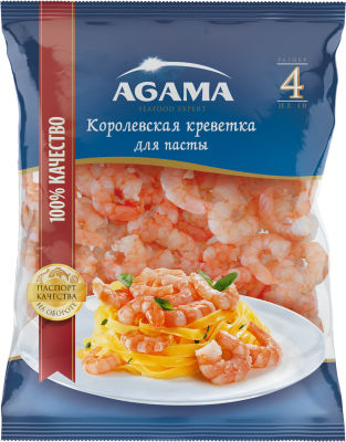 Креветки Agama Королевские очищенные варено-мороженые 300г