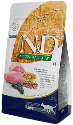 Корм для кошек Farmina N&D Low Grain Adult Ягненок с черникой 300г