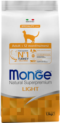 Корм для кошек Monge Cat Speciality Light Индейка 1.5кг